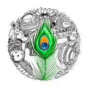 Hand draw beautiful decorative krishna janmashtami card background